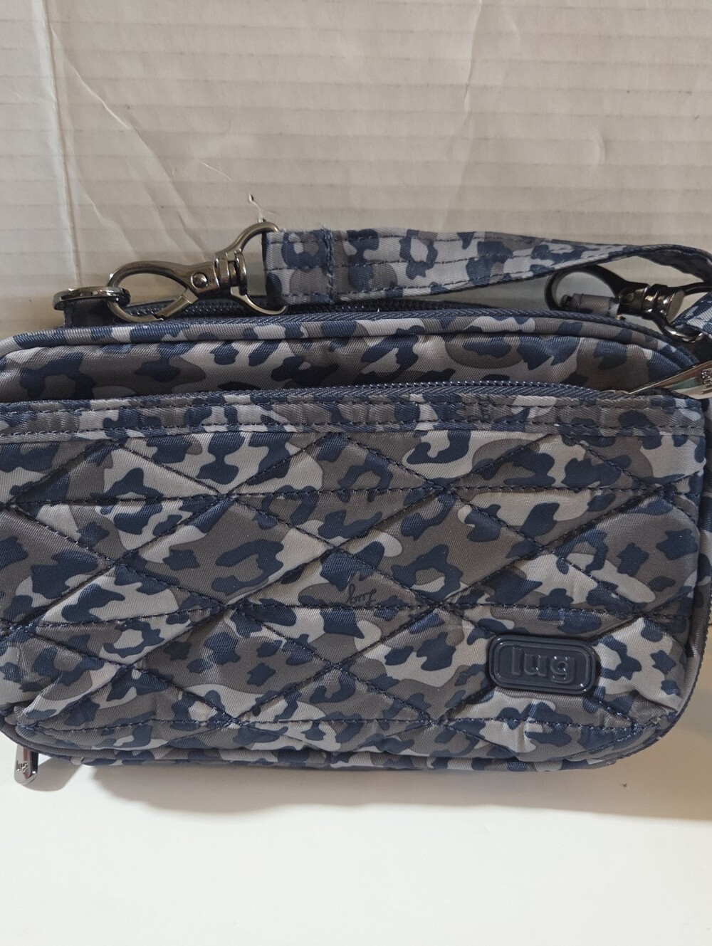 Lug Roundabout Crossbody Bag Convertible Purse Blue Gray Camo camouflage travel